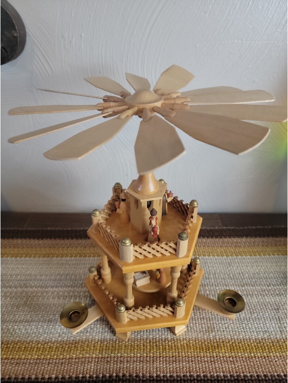 1970's “Made In Germany” Christmas Carousel 3 Tier Wood